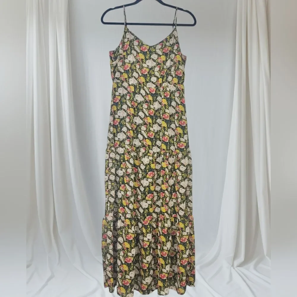 J.CREW Mercantile Sweet Pea Tiered Floral Chiffon Maxi Dress, Size 6